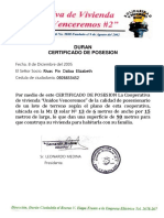 Duran Certificado de Posesion