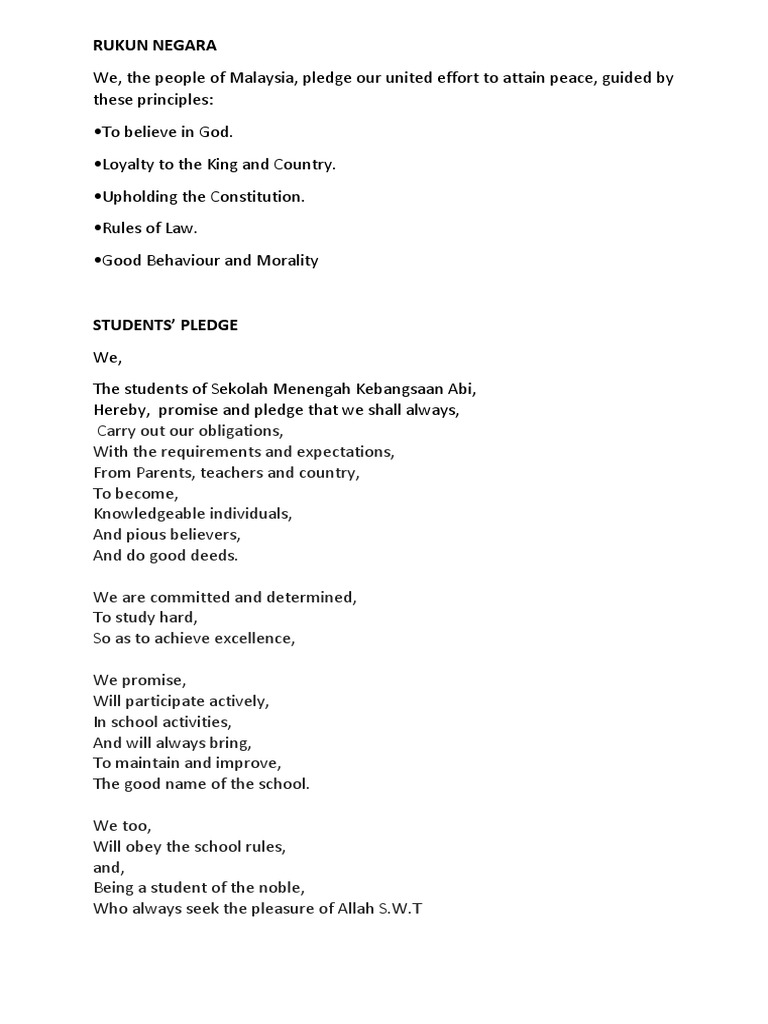 Doa And Ikrar English Version Pdf Religious Belief And Doctrine Religion And Belief