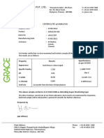 W.R. Grace & Co (India) Pvt. LTD.: Certificate of Analysis