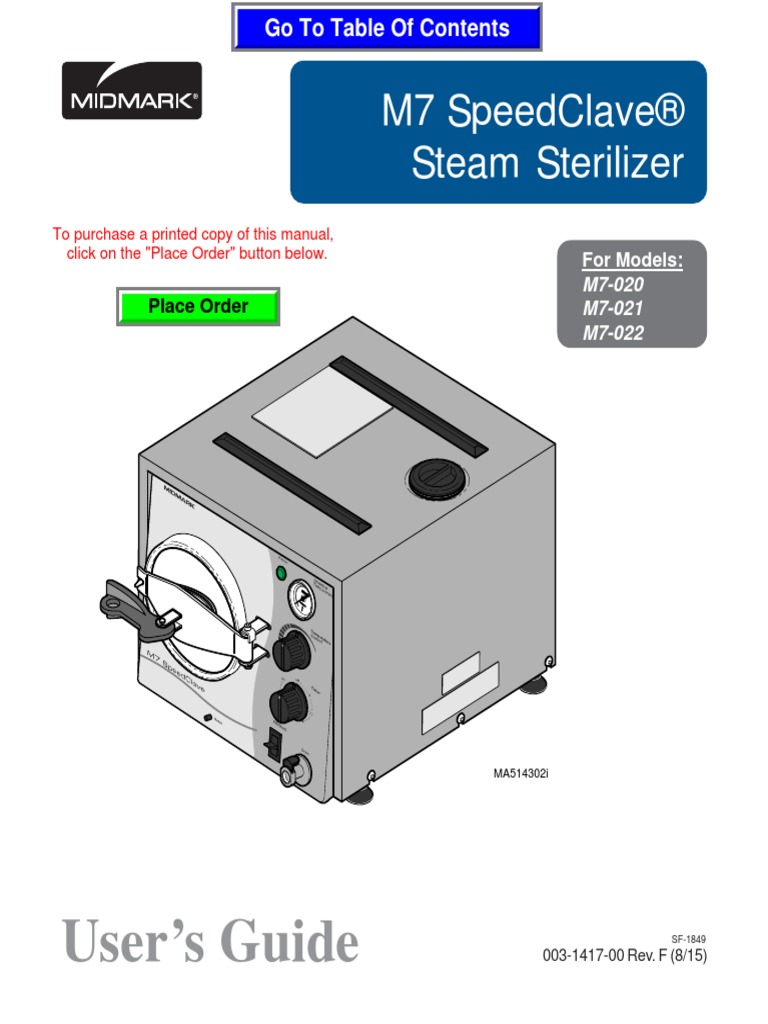Autoclave Ritter M7 Manual PDF Sterilization (Microbiology) Steam
