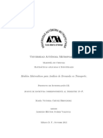 Modelos matemáticos para estimación de demanda en transporte público