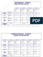 Cardápio semanal almoço 09-13/11