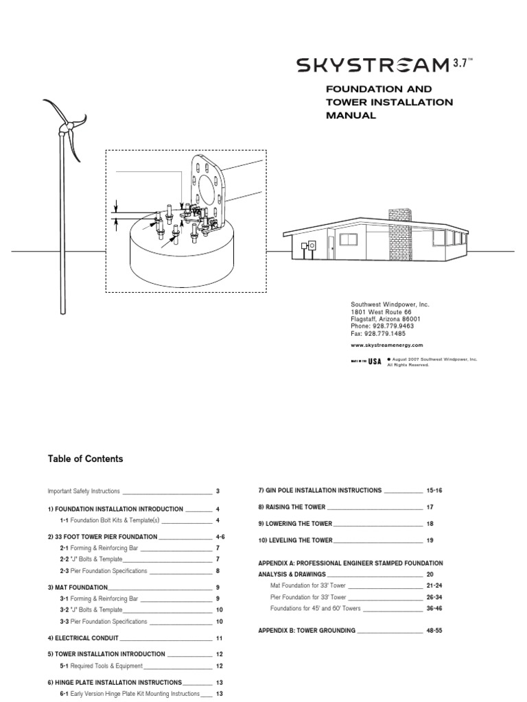 Tower Foundation Installation Guide | PDF | Nut (Hardware) | Screw