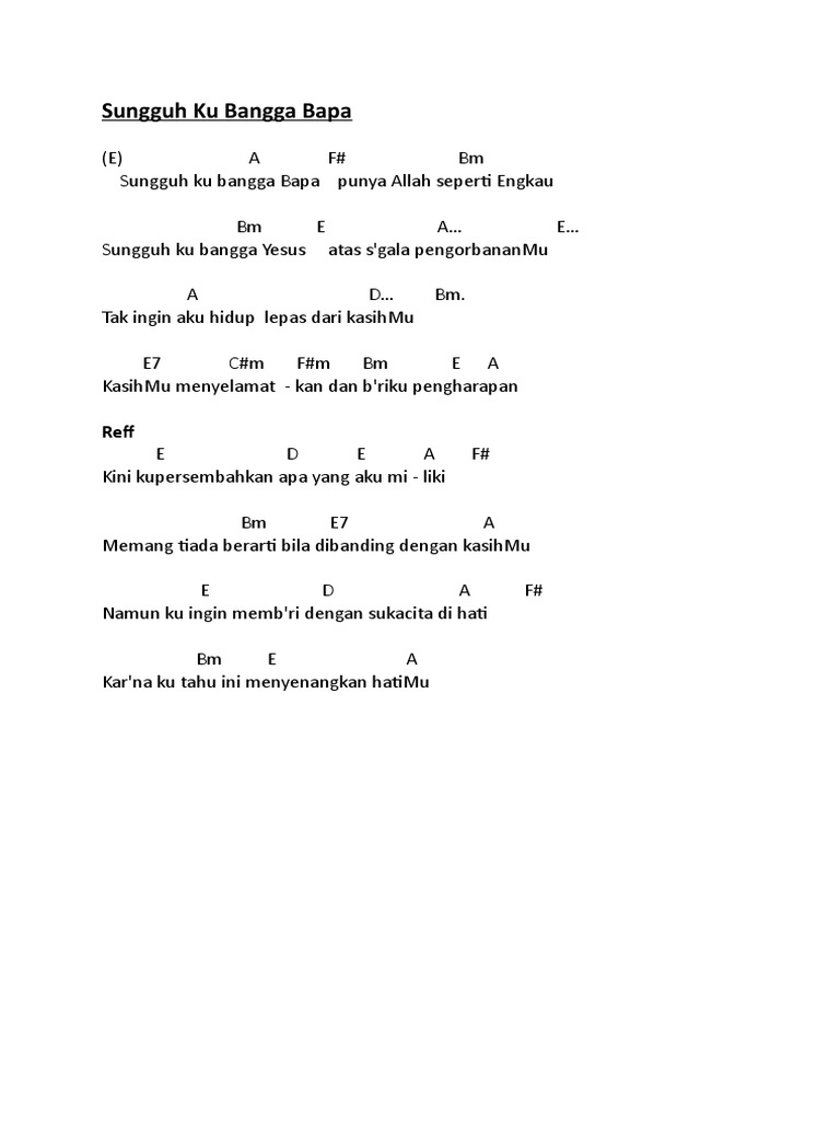 Sungguh Ku Bangga Bapa Pdf