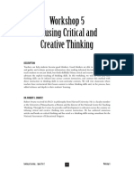 Workshop 5 Infusing Critical and Creative Thinking: Description