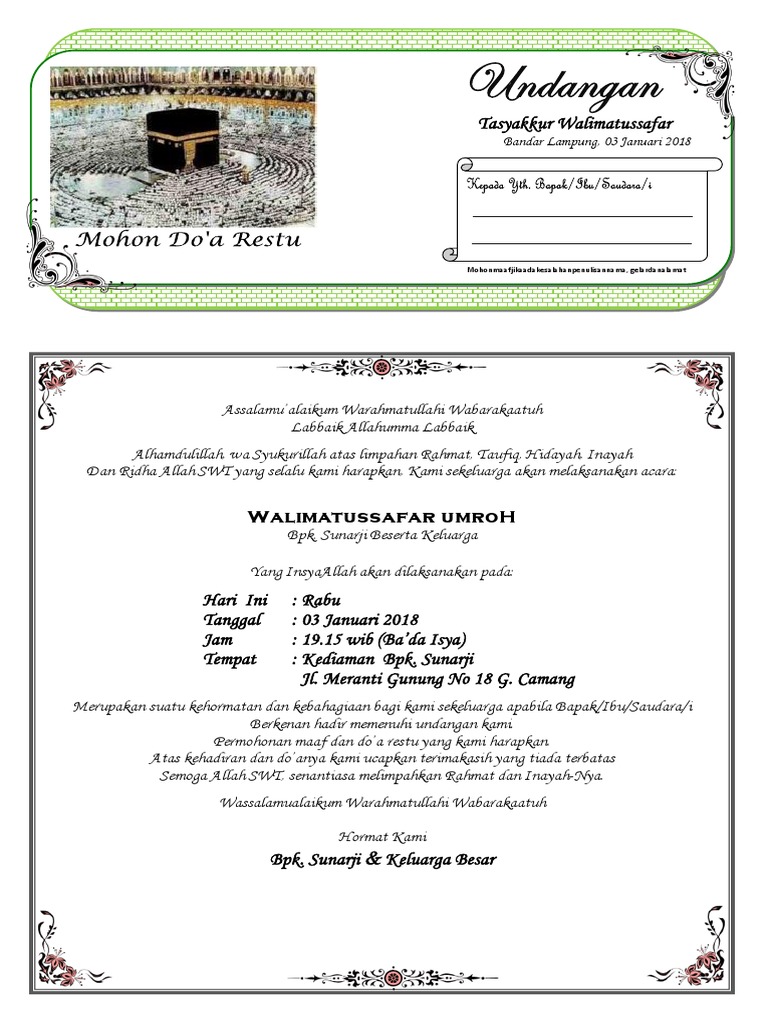 Undangan Umroh | PDF