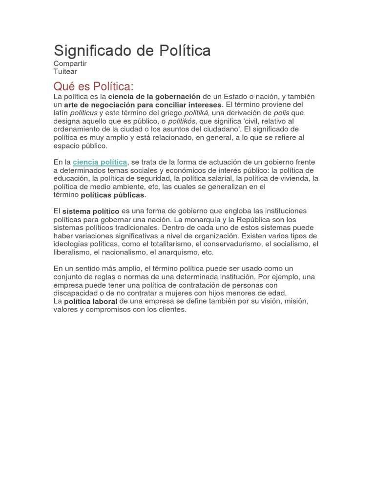 Significado de Política | PDF