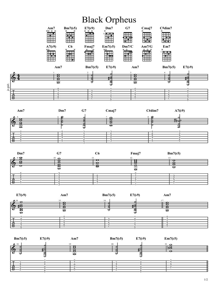 Black Orpheus Chords PDF Music Theory Elements Of Music