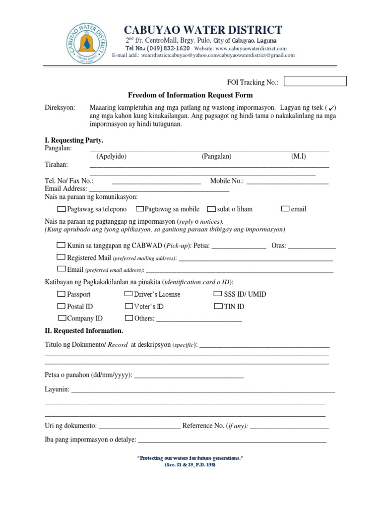 FOI Request Form | PDF