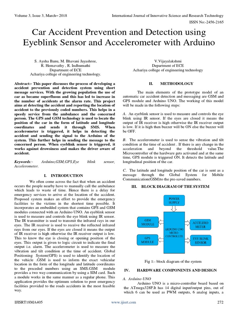 Car Accident Prevention and Detection Using Eyeblink Sensor and