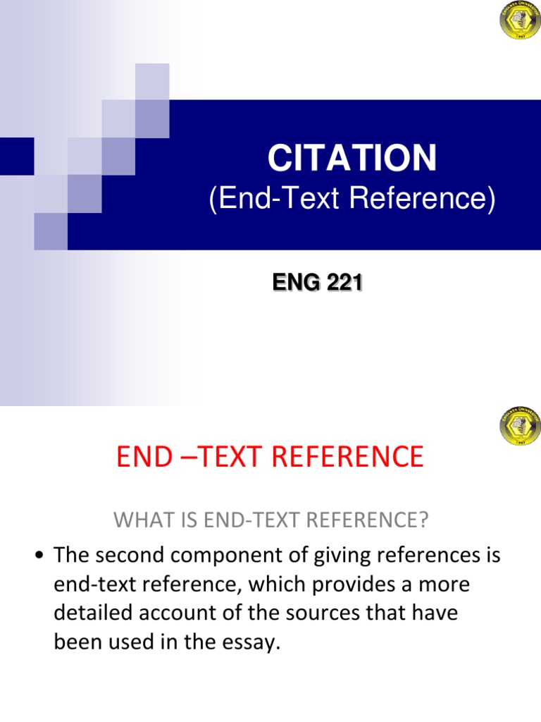 Citation End Text Reference1 | PDF