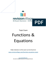 Functions and Equations Exam