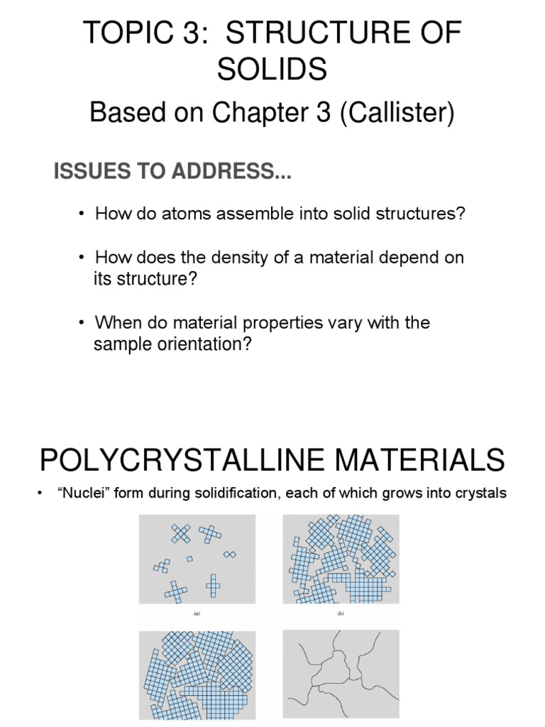 CH 3 Structure of Solids | PDF | Crystal Structure | Crystal