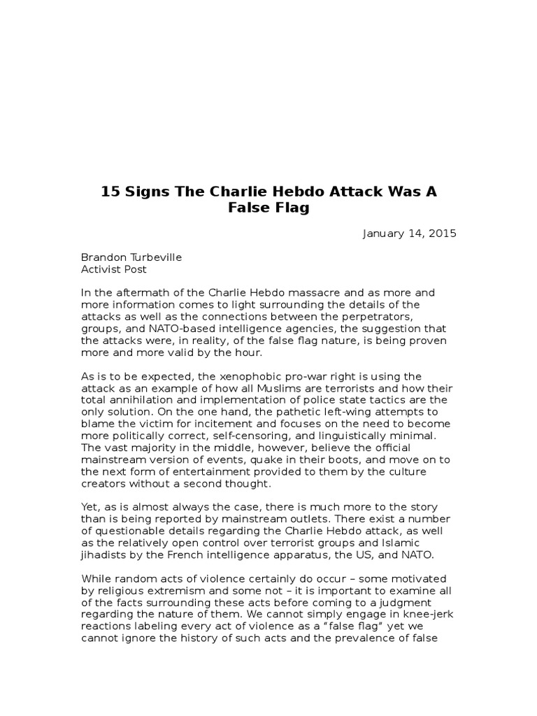 Charlie Hebdo False Flag | PDF | Al Qaeda In The Arabian Peninsula