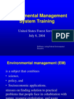 Environmental Management System Training: United States Forest Service July 6, 2004