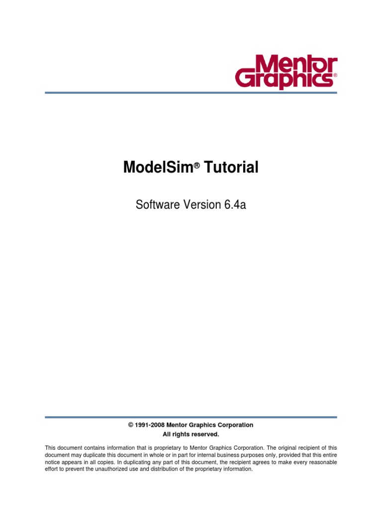Modelsim Tutorial: Software Version 6.4A | PDF | Command Line Interface ...