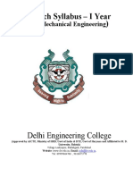B.Tech Syllabus - I Year (Mechanical Engineering