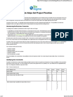 Set Project Priorities - ToC