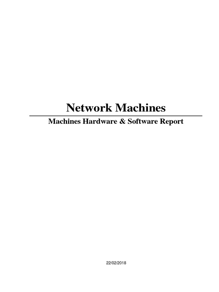 Network Machines: Machines Hardware & Software Report | PDF | Computers