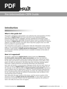 A2 English Result Pre-Intermediate CEFR Mapping PDF