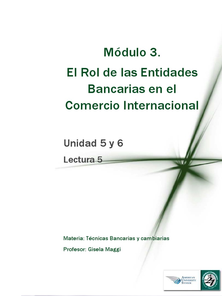 M3 Lectura 5 - El Rol de Las Entidades Bancarias en El Comercio ...