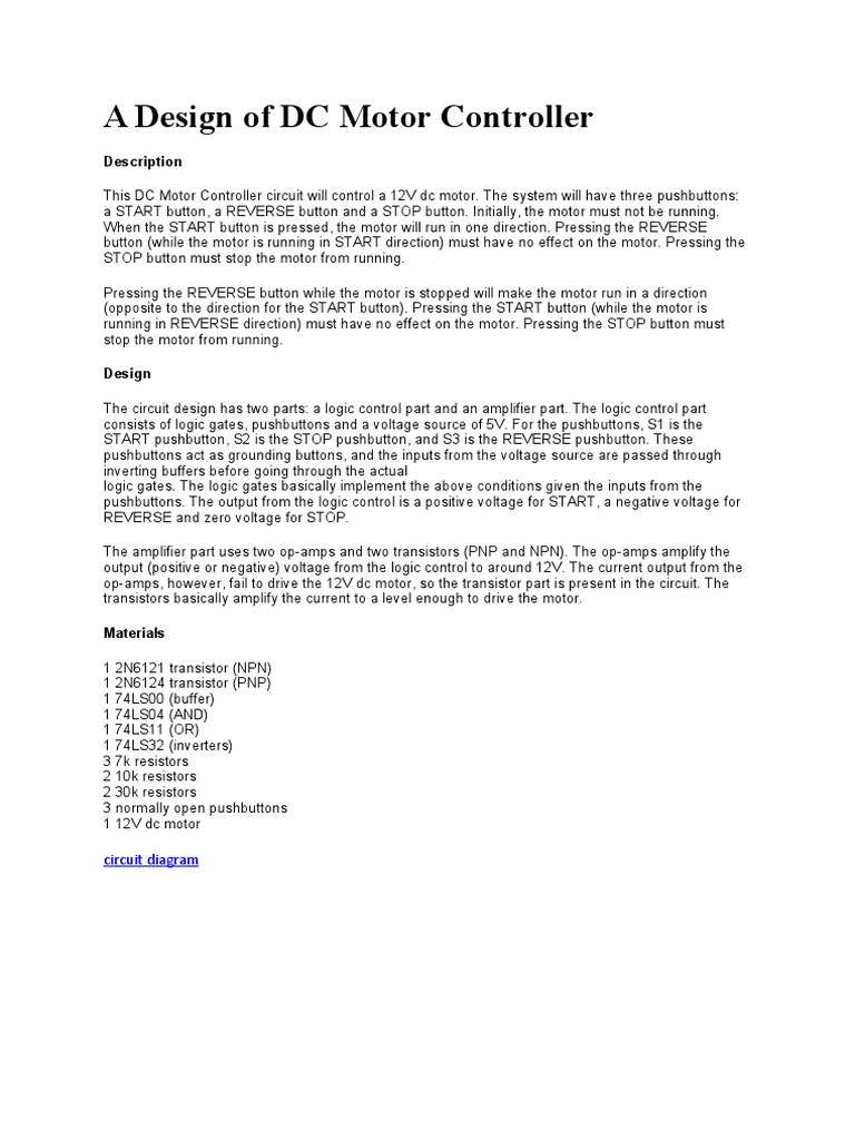 A Design of DC Motor Controller | PDF
