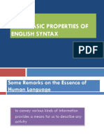 Some Basic Properties of English Syntax