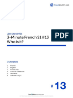 3-Minute French S1 #13 Who Is It?: Lesson Notes