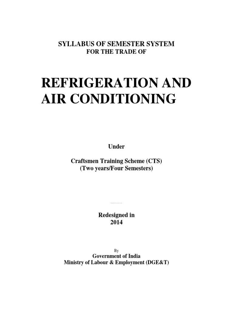 Refrigeration and Air Conditioning Syllabus PDF Refrigerator Inductor