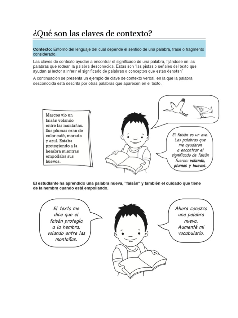 Qué Son Las Claves de Contexto Palabra Comprensión lectora