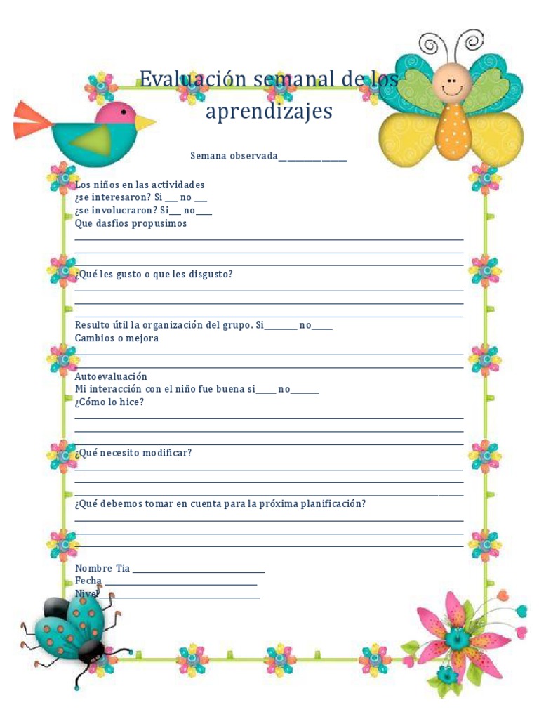Evaluación Semanal de Los Aprendizajes | PDF