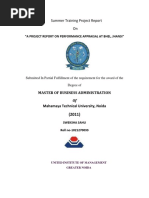  a Project Report on Performance Appraisal at Bhel Jhansi