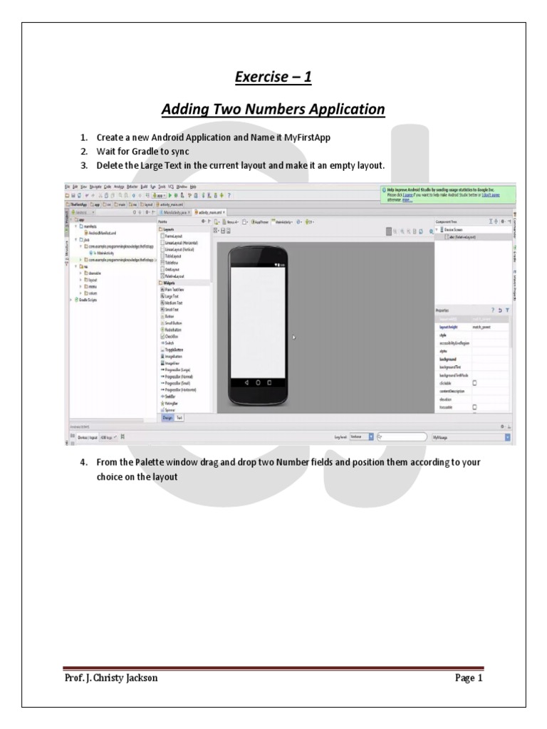 Adding Two Numbers in Android App | PDF | Areas Of Computer Science ...