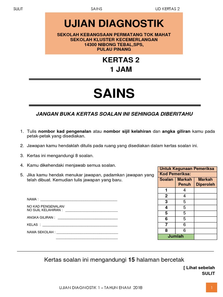 Sains K2 Diagnostikczazol Dwibahasa Pdf