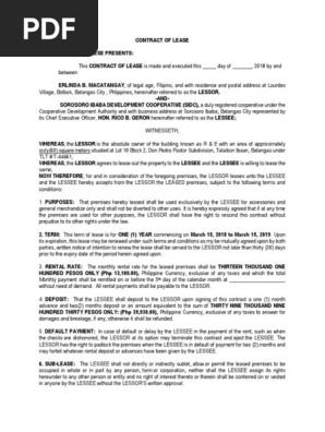 CONTRACT of LEASE 