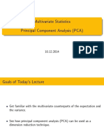 Multivariate Statistics Principal Component Analysis (PCA)