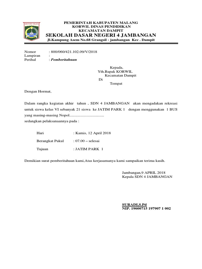 Surat Rekreasi