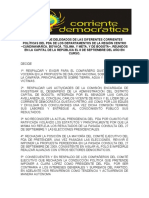 Declaracion Politica. Corriente Democrática Pda-Región Centro