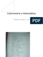 Calorimetria e Hidrostática Aulas 1 e 2