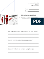 Self-Evaluation Worksheet: Name: - Date