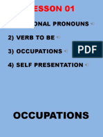Lesson 01 - Occupations, Verb To Be, Greetings and Introduction