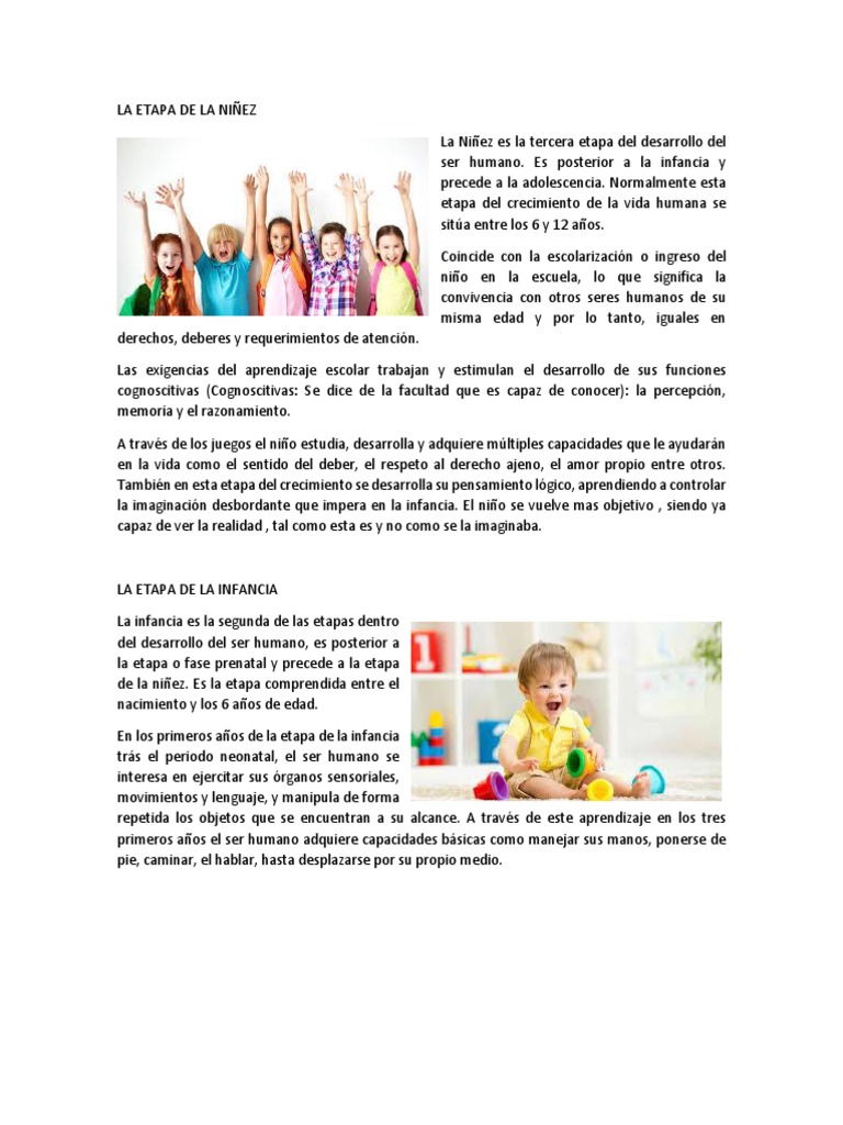 La etapa de la niñez: un periodo clave en el desarrollo humano | PDF ...