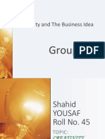 Topic: Creativity and The Business Idea