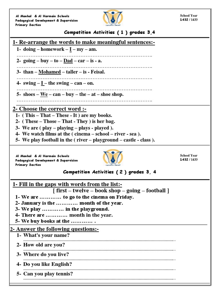 Arranging Words Leisure