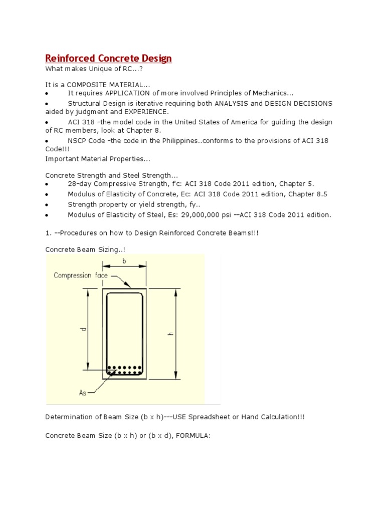 Reinforced Concrete Beam Design Guide | PDF | Beam (Structure ...