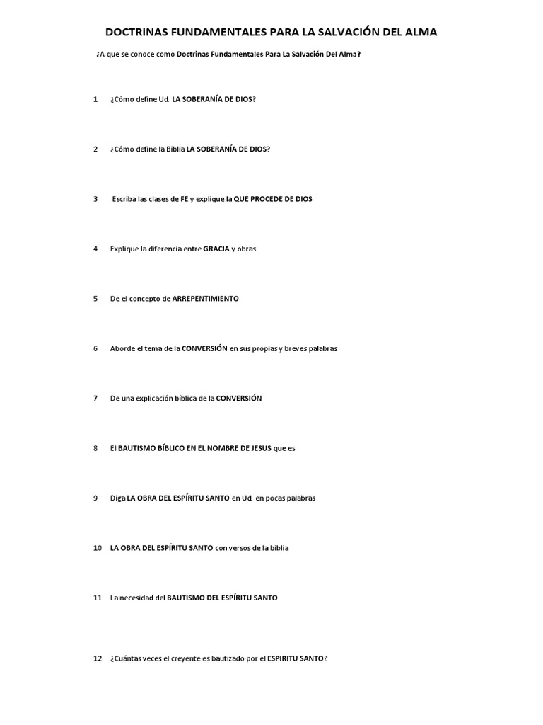 Doctrinas Fundamentales para la Salvación | PDF | Dios en el ...