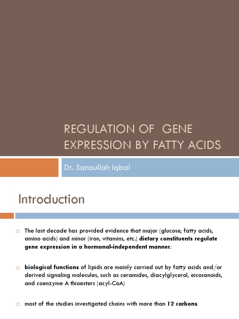 Gene Expression Regulation by Fatty Acids | PDF | Molecular Biophysics ...