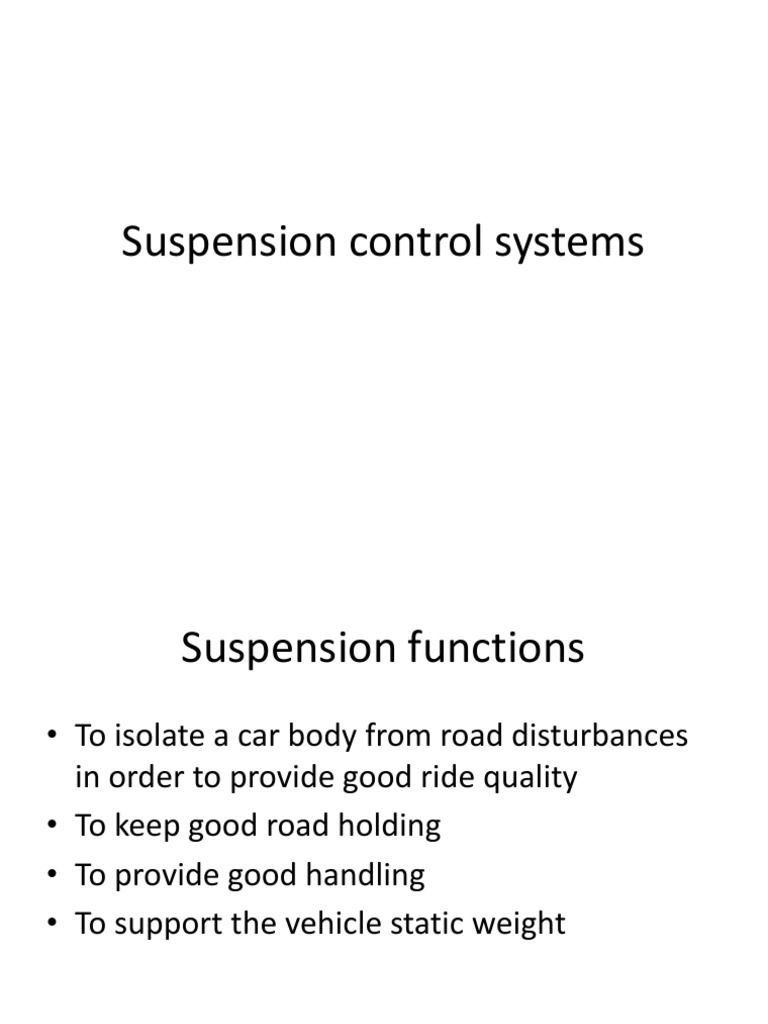 Suspension Control Systems | PDF | Suspension (Vehicle) | Automobiles