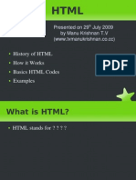 History of HTML How It Works Basics HTML Codes Examples