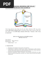 RPP Bahasa Indonesia SMP Kelas 7 Semester 2 Revisi 2017 KD 3